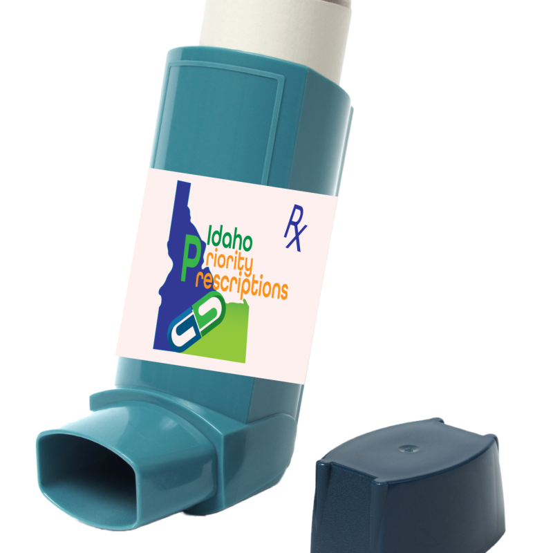 RX inhaler with Idaho Priority Prescriptions label