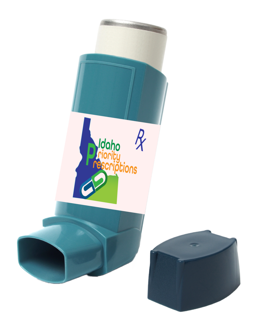 RX inhaler with Idaho Priority Prescriptions label